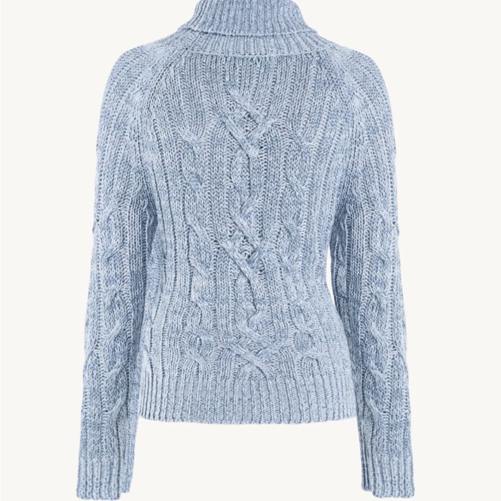 ASTA Resort Elsa Cable Knit Blue Sequin Sweater